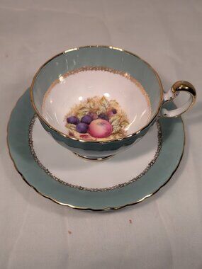 Vintage Aynsley Orchard Fruit Tea Cup Saucer Set Doris Jones 2480 England